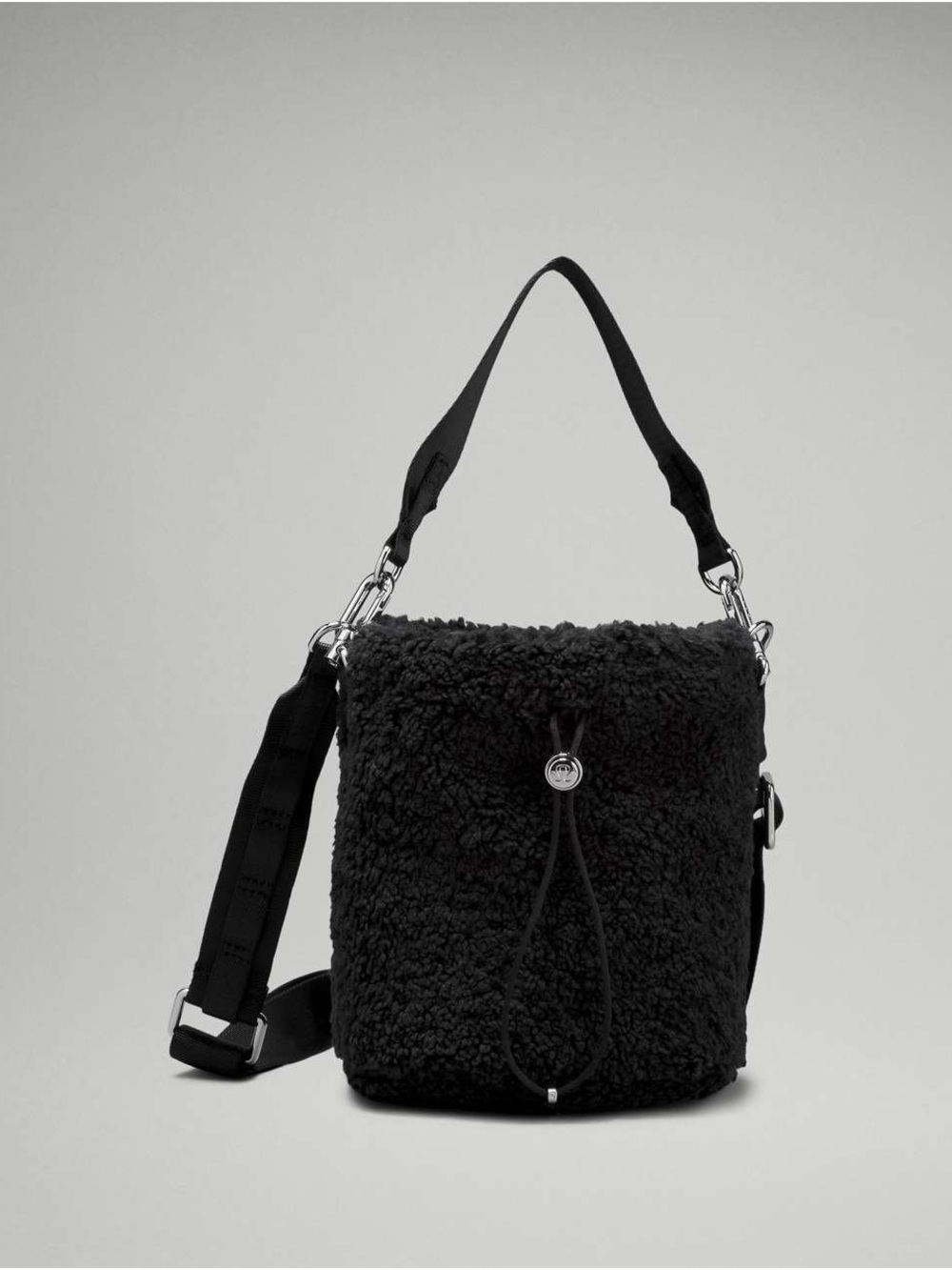Lululemon Black Sherpa Bucket Bag with Adjustable Strap